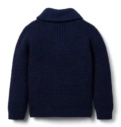 Janie and Jack Sweaters & Sweatshirts-Textured Shawl Collar Sweater merchant marine