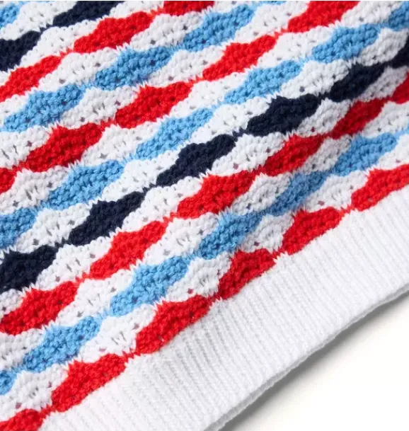 Janie and Jack Sweaters & Sweatshirts|Sleeveless Tops-The Americana Crochet Top white stripe