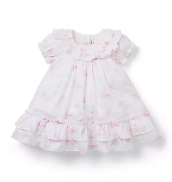 Janie and Jack Dresses-The Bunny Toile Baby Dress white bunny toile