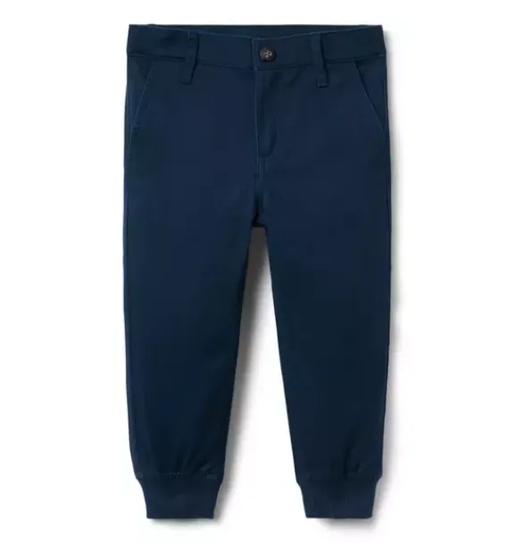 Janie and Jack Pants-The Button Twill Jogger merchant marine