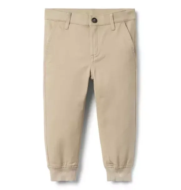 Janie and Jack Pants-The Button Twill Jogger jack khaki