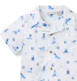 Janie and Jack Sets-The Cabana Matching Baby Set white nautical dog