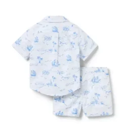 Janie and Jack Sets-The Cabana Matching Baby Set dreamy blue nautical toile