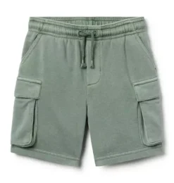 Janie and Jack Matching Sets|Shorts-The Cargo French Terry Pull-On Short coastline green