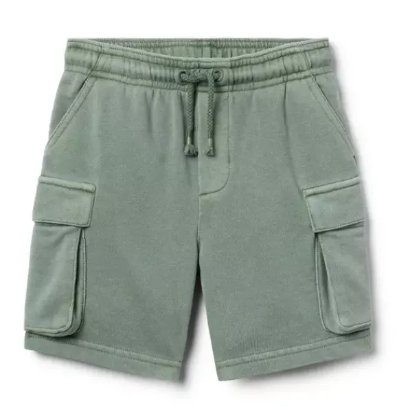 Janie and Jack Matching Sets|Shorts-The Cargo French Terry Pull-On Short coastline green
