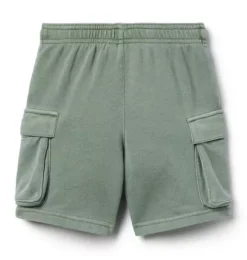 Janie and Jack Matching Sets|Shorts-The Cargo French Terry Pull-On Short coastline green