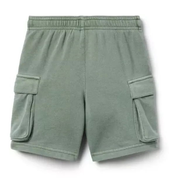 Janie and Jack Matching Sets|Shorts-The Cargo French Terry Pull-On Short coastline green