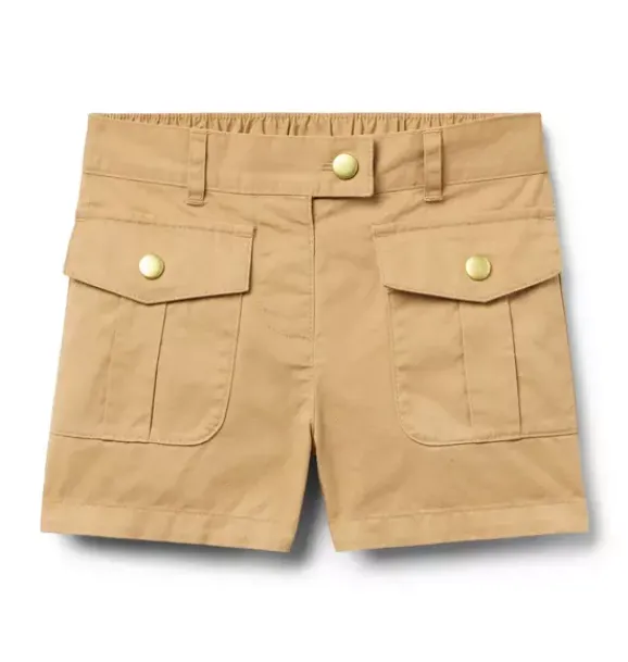 Janie and Jack Skirts & Shorts-The Cargo Snap Pocket Short prairie brown
