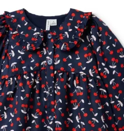 Janie and Jack Dresses-The Cherry Collared Dress merchant marine cherry