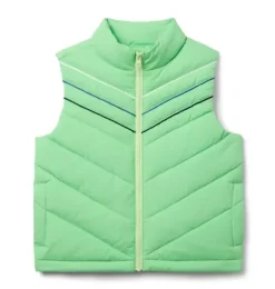 Janie and Jack Blazers & Vests|Jackets & Coats-The Chevron Quilted Vest neon green