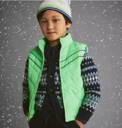 Janie and Jack Blazers & Vests|Jackets & Coats-The Chevron Quilted Vest neon green