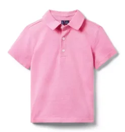 Janie and Jack Polos-The Classic Pique Polo pink melon heather
