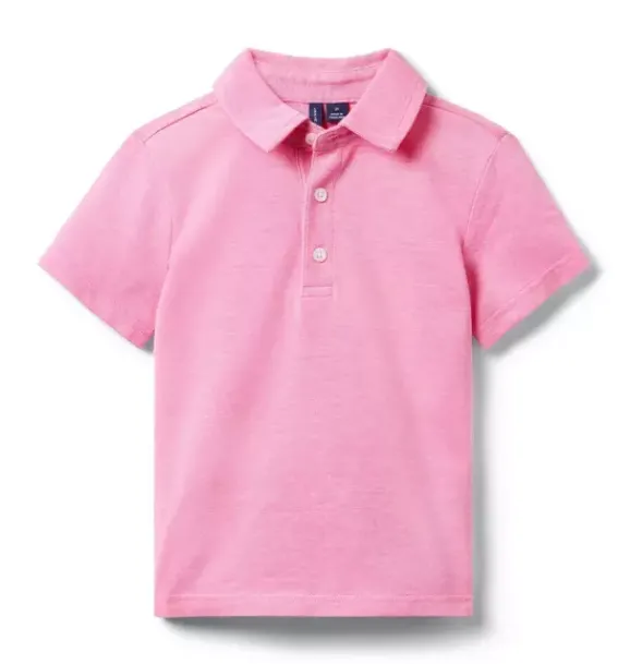 Janie and Jack Polos-The Classic Pique Polo pink melon heather