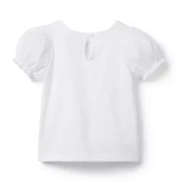 Janie and Jack Short Sleeve Tops-The Classic Puff Sleeve Top white