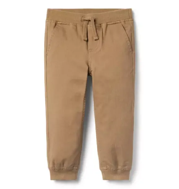 Janie and Jack Pants-The Classic Twill Jogger elm tree brown