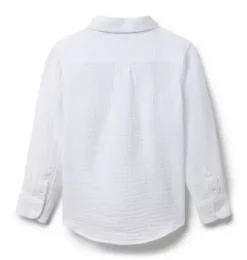 Janie and Jack Shirts-The Cotton Gauze Shirt white
