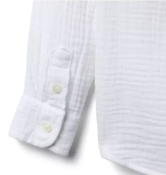 Janie and Jack Shirts-The Cotton Gauze Shirt white