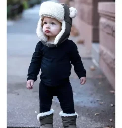 Janie and Jack Baby Accessories|Kids Accessories-The Cub Hat - Benji Sherpa smokey