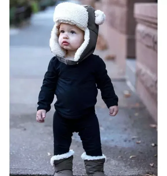Janie and Jack Baby Accessories|Kids Accessories-The Cub Hat - Benji Sherpa smokey