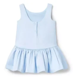 Janie and Jack Dresses-The Dropwaist Debut Dress sunshower blue
