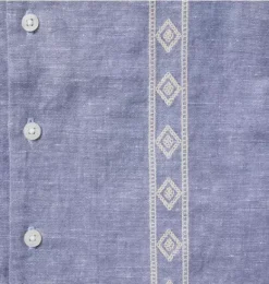 Janie and Jack Matching Sets|Shirts-The Embroidered Cabana Shirt rainy blue