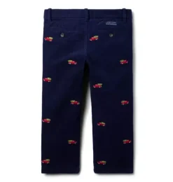 Janie and Jack Pants-The Embroidered Holiday Corduroy Pant merchant marine