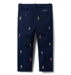 Janie and Jack Pants-The Embroidered Nutcracker Dog Pant merchant marine