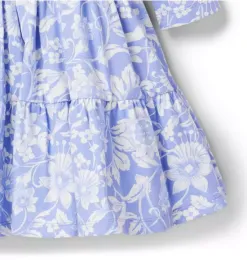 Janie and Jack Dresses-The Everyday 3/4 Sleeve Dress periwinkle floral