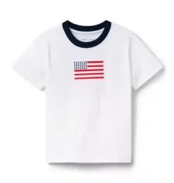 Janie and Jack Tees-The Flag Tee white