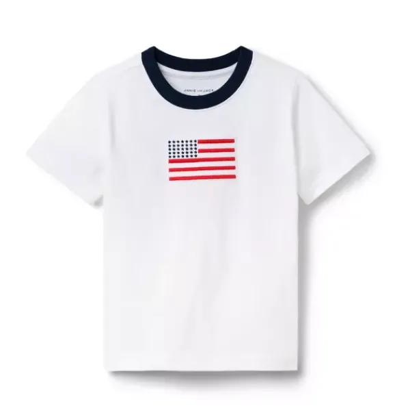 Janie and Jack Tees-The Flag Tee white
