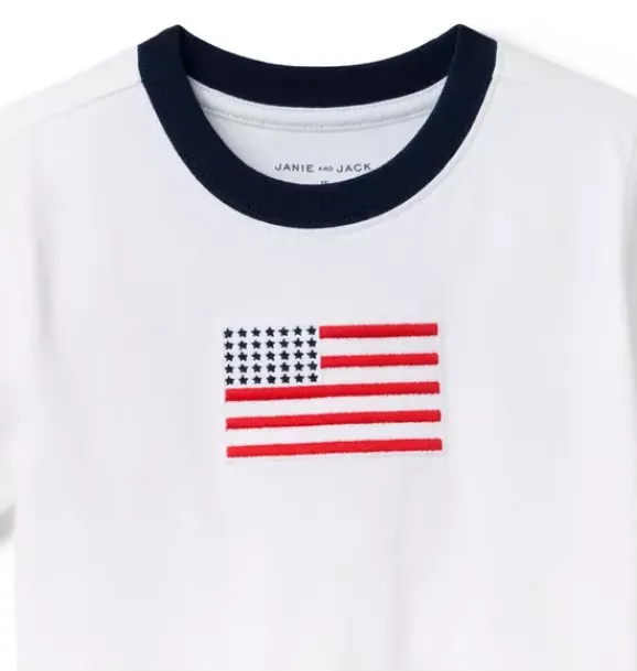 Janie and Jack Tees-The Flag Tee white