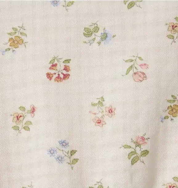 Janie and Jack Dresses-The Flower Pintuck Dress seashell ecru floral