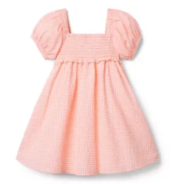Janie and Jack Dresses-The Gingham Getaway Dress orange lily gingham