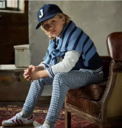 Janie and Jack Pants-The Houndstooth Jacquard Jogger merchant marine houndstooth