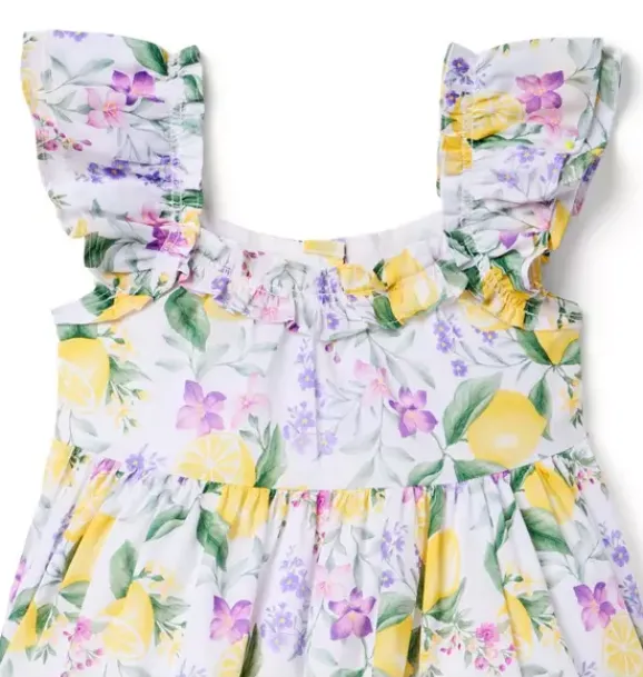 Janie and Jack Dresses-The Lemon Grove Dress white lemon floral