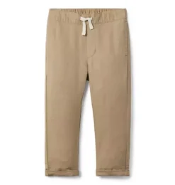 Janie and Jack Pants-The Linen-Cotton Pull-On Pant jack khaki