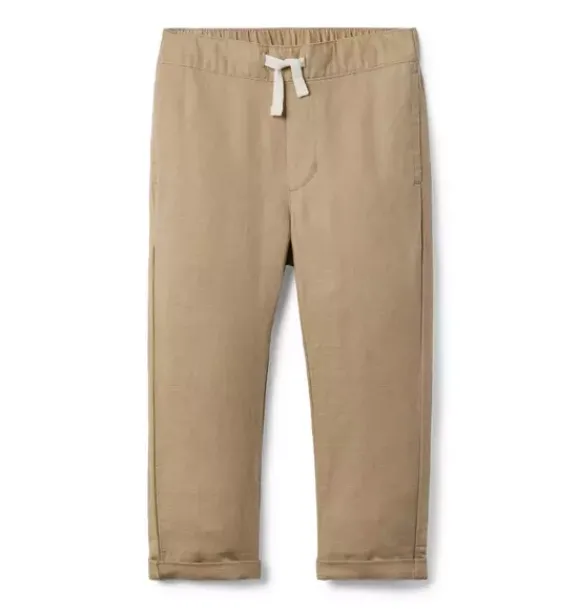 Janie and Jack Pants-The Linen-Cotton Pull-On Pant jack khaki