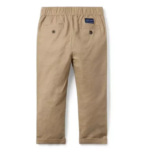 Janie and Jack Pants-The Linen-Cotton Pull-On Pant jack khaki