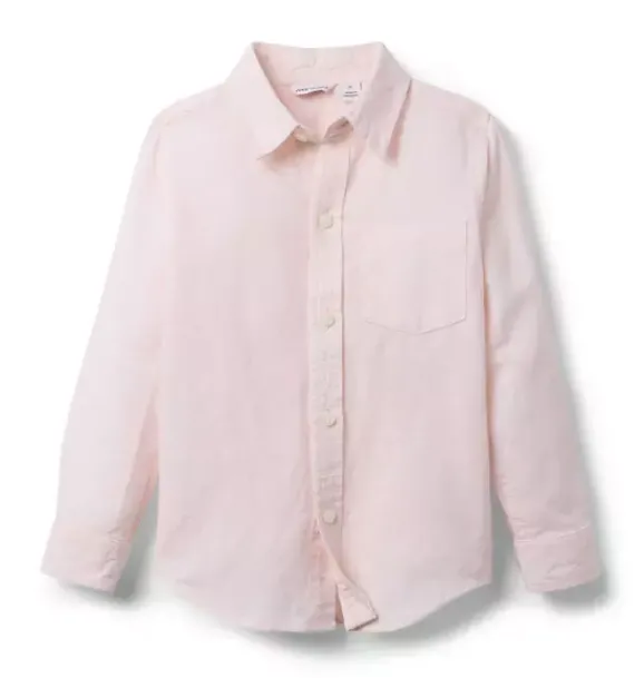 Janie and Jack Suiting|Shirts-The Linen-Cotton Shirt pale pink heather