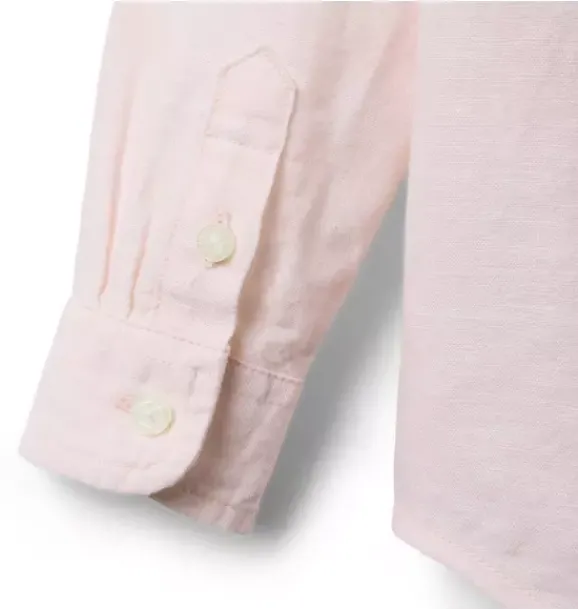Janie and Jack Suiting|Shirts-The Linen-Cotton Shirt pale pink heather