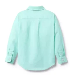 Janie and Jack Suiting|Shirts-The Linen-Cotton Shirt mint chip