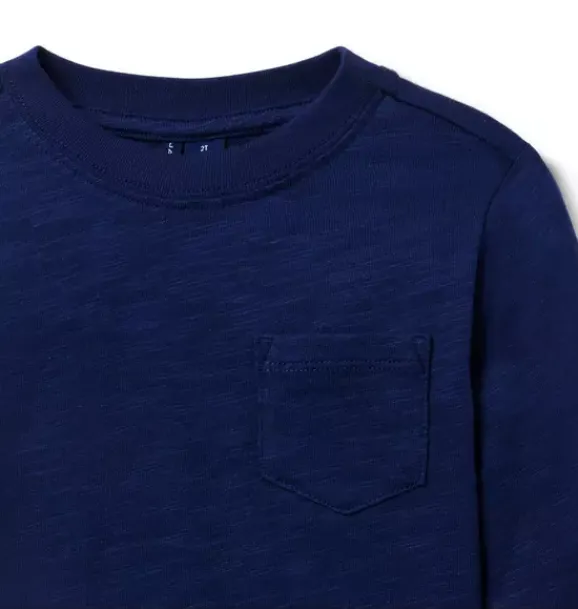 Janie and Jack Tees-The Long Sleeve Slub Tee merchant marine