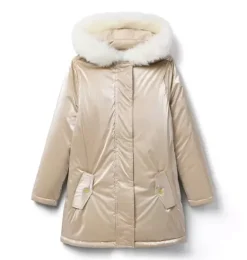 Janie and Jack Jackets & Coats-The Metallic Puffer Coat gold