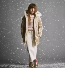 Janie and Jack Jackets & Coats-The Metallic Puffer Coat gold