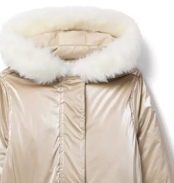 Janie and Jack Jackets & Coats-The Metallic Puffer Coat gold