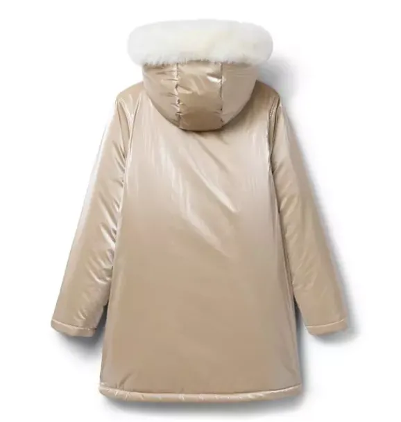 Janie and Jack Jackets & Coats-The Metallic Puffer Coat gold