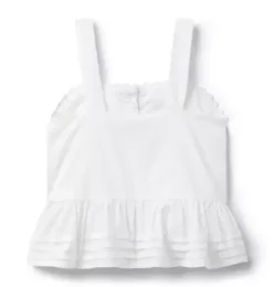Janie and Jack Sleeveless Tops-The Pintuck Peplum Top white