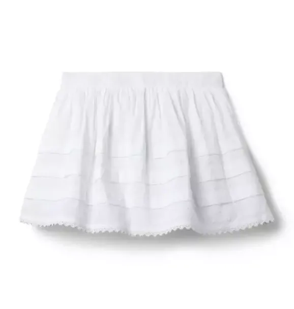 Janie and Jack Skirts & Shorts-The Pintuck Skirt white