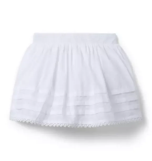 Janie and Jack Skirts & Shorts-The Pintuck Skirt white