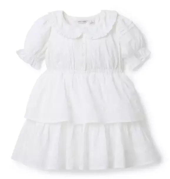 Janie and Jack Dresses-The Pintuck Tiered Dress white